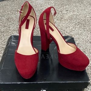 Burgundy Chunk High Heels